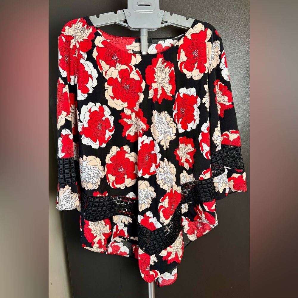 Alfani | Size XL | Red Floral Tunic Top